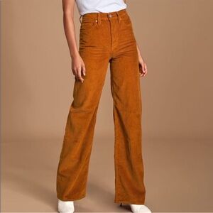 Levi’s Ribcage Wide Leg Orange Corduroy Pants Size 31